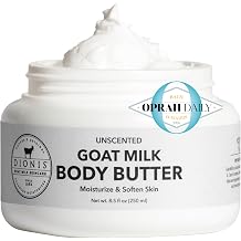 Dionis Goat Milk Whipped Body Butter, Unscented, 8.5 oz | Moisturizing Body Cream, Goat Milk Lotion with Squalane, Hydrating Body Moisturizer for Dry Skin, Safe for Sensitive Skin