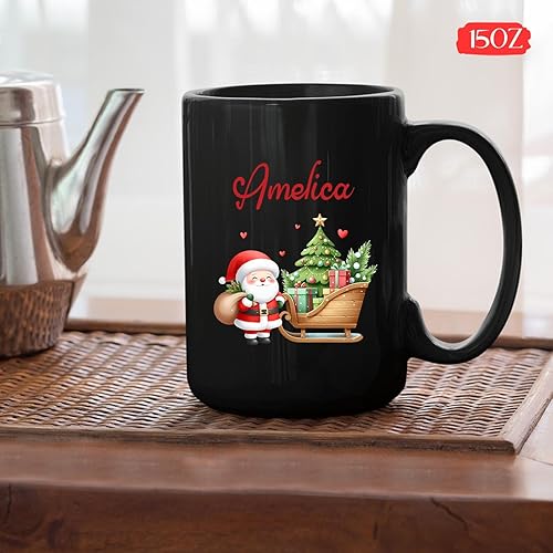 Vista 145 de Taza de café de Navidad personalizada con muñeco de nieve, taza de cerámica de Navidad, taza de Navidad personalizada con nombre, taza de Navidad