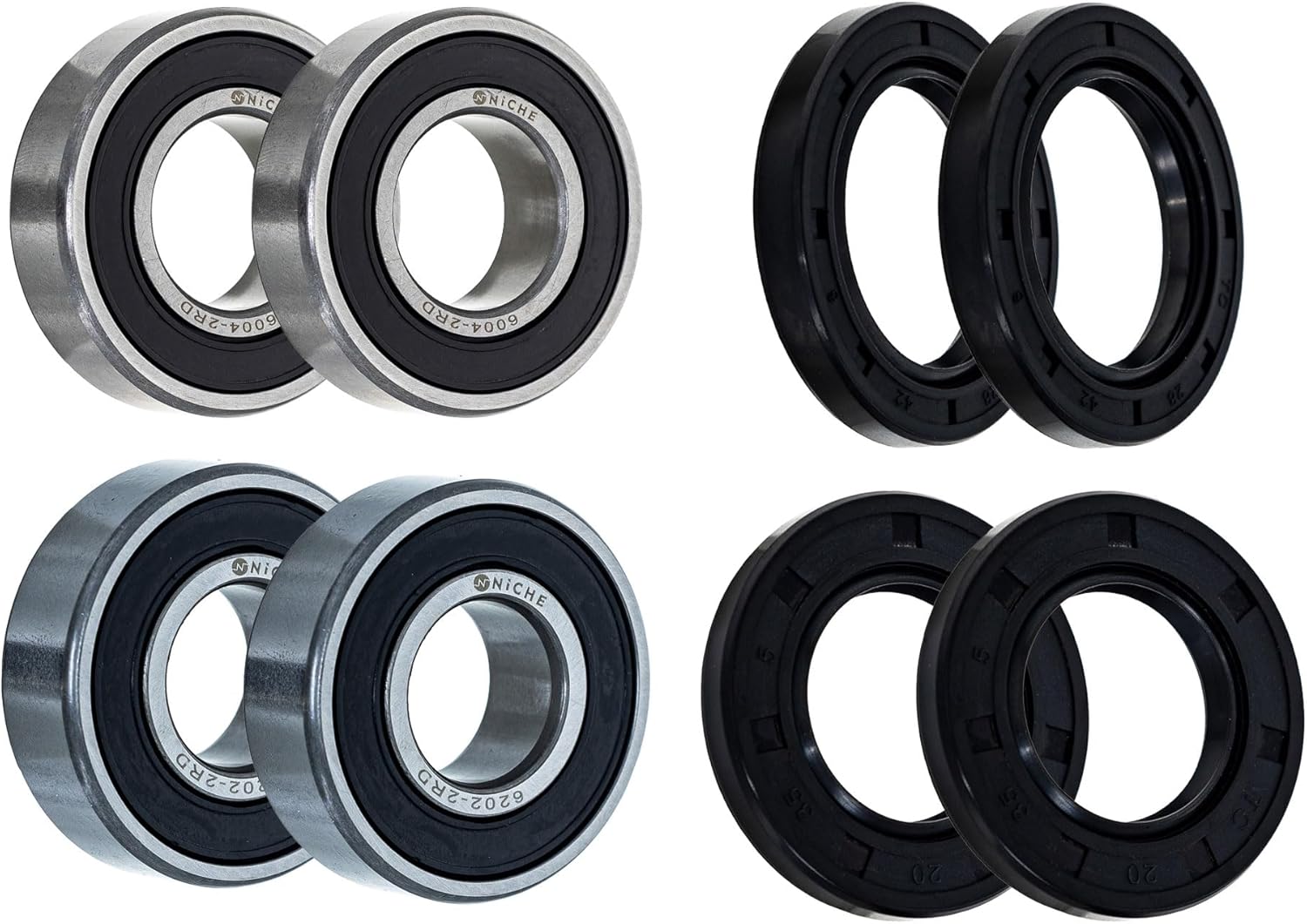 NICHE Wheel Bearing Seal Kit for Kawasaki KFX450R Brute Force Honda Fourtrax 300 6004-2RDQE6 6202-2RDQE6