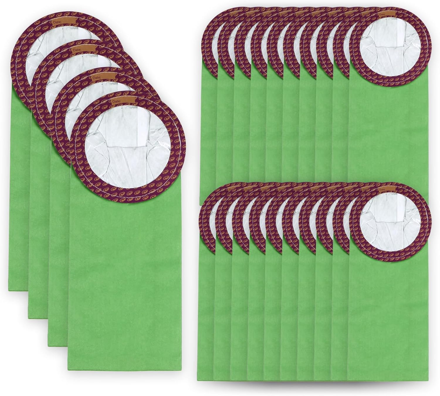 24 Pack 100331 Vacuum Bags Replacement Compatible with ProTeam 10 QT Backpack Vacuum Cleaner, Fit for Models Coachvac, Super Coachvac, Upgraded Vacuum Filters with Open Circular Collar