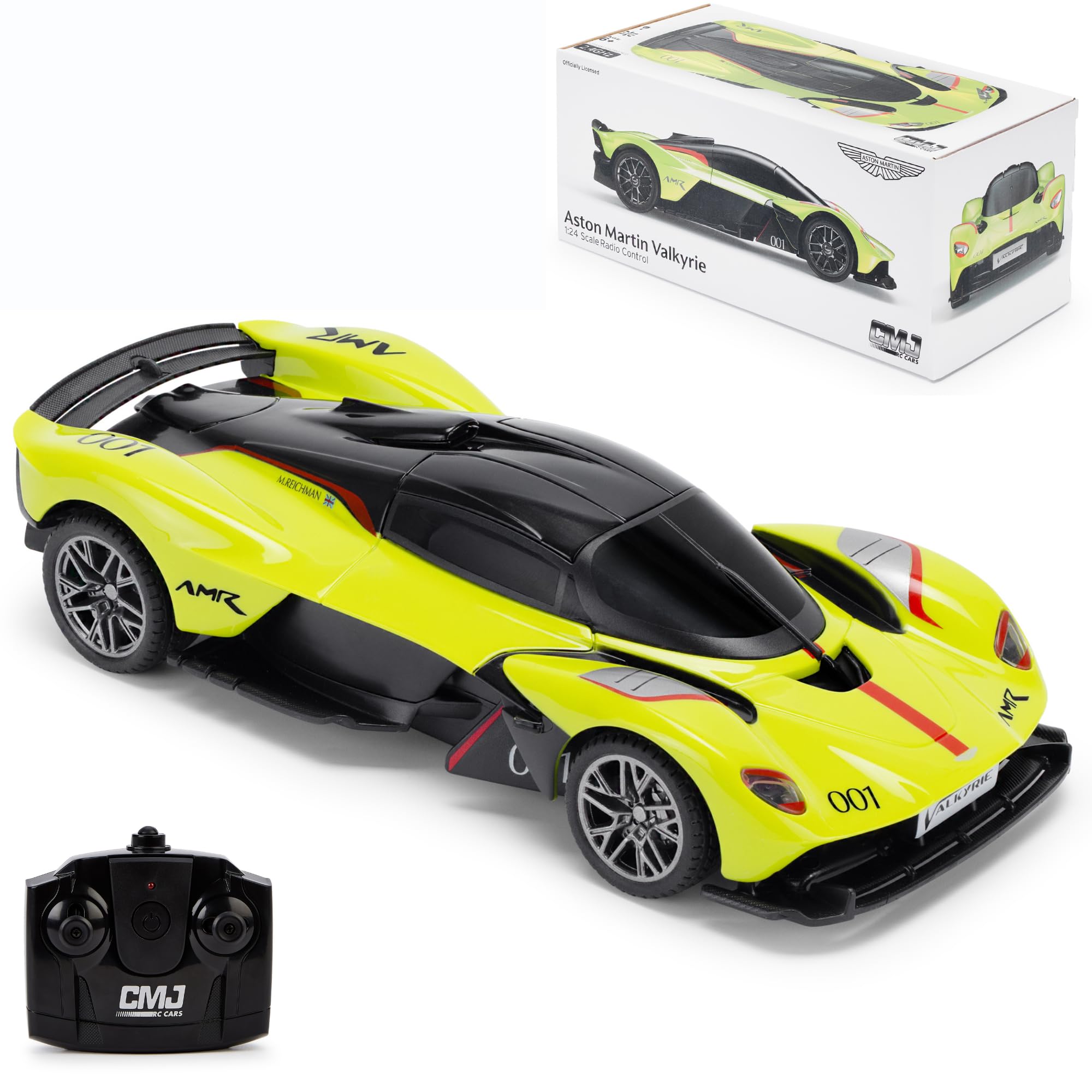 Aston Martin Valkyrie AMR Pro Remote Control Car Toy, 1:24 Scale, Officially Licensed, Lime Green  Perfect On-Road RC Car for Boys and Girls