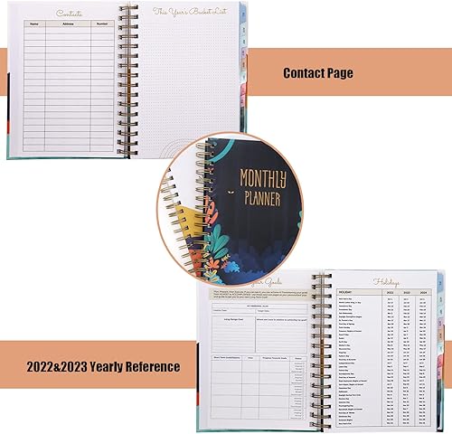 Miniatura 5 de DRYEUUR - Agenda semanal y mensual 2023 - Agenda semanal y mensual con diseño único de etiqueta 63 x 84 pulgadas agenda mensual sucinta para hacer