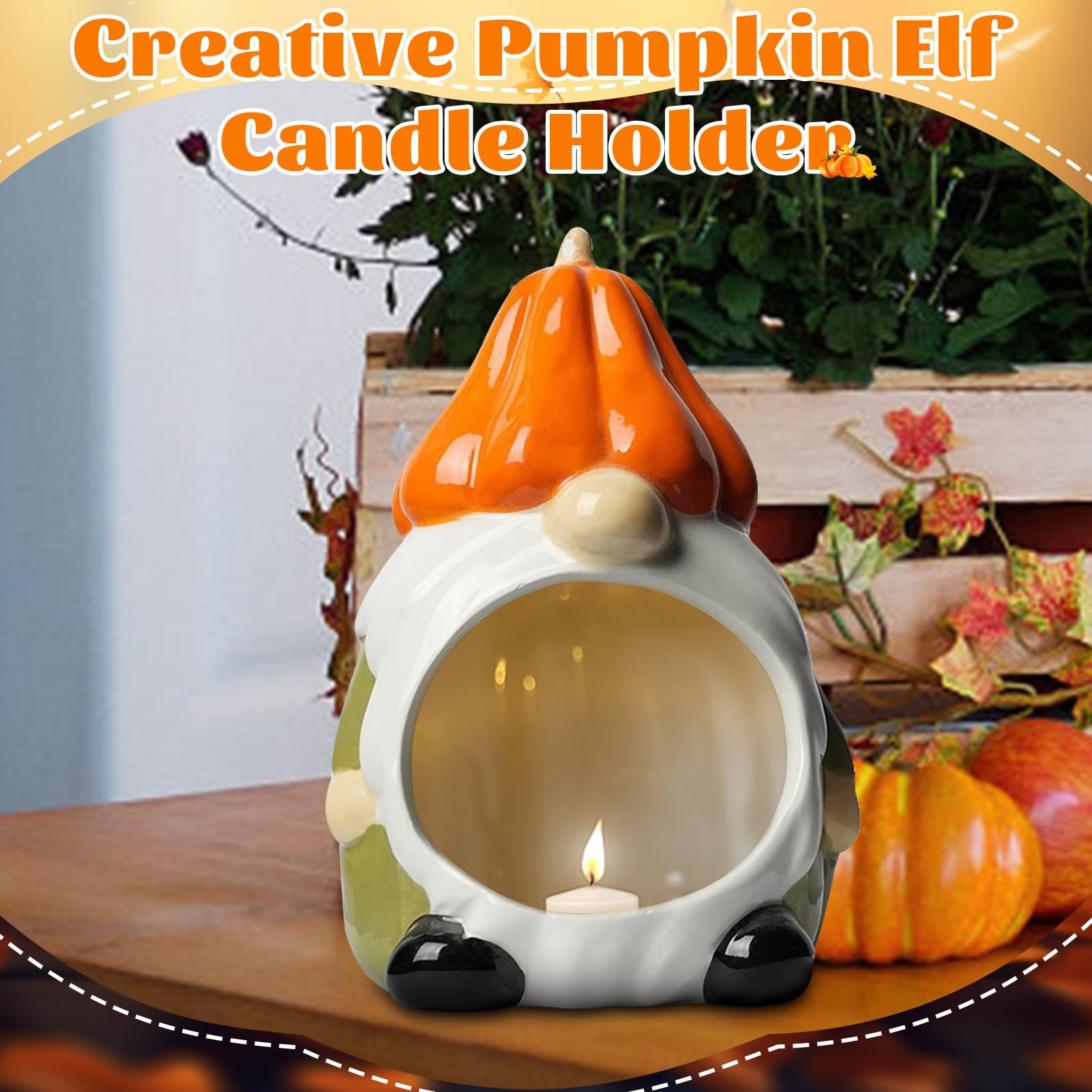 Alupedia Kürbis Teelichthalter Set - 3-teilige Herbst Deko Mit LED Lichtern