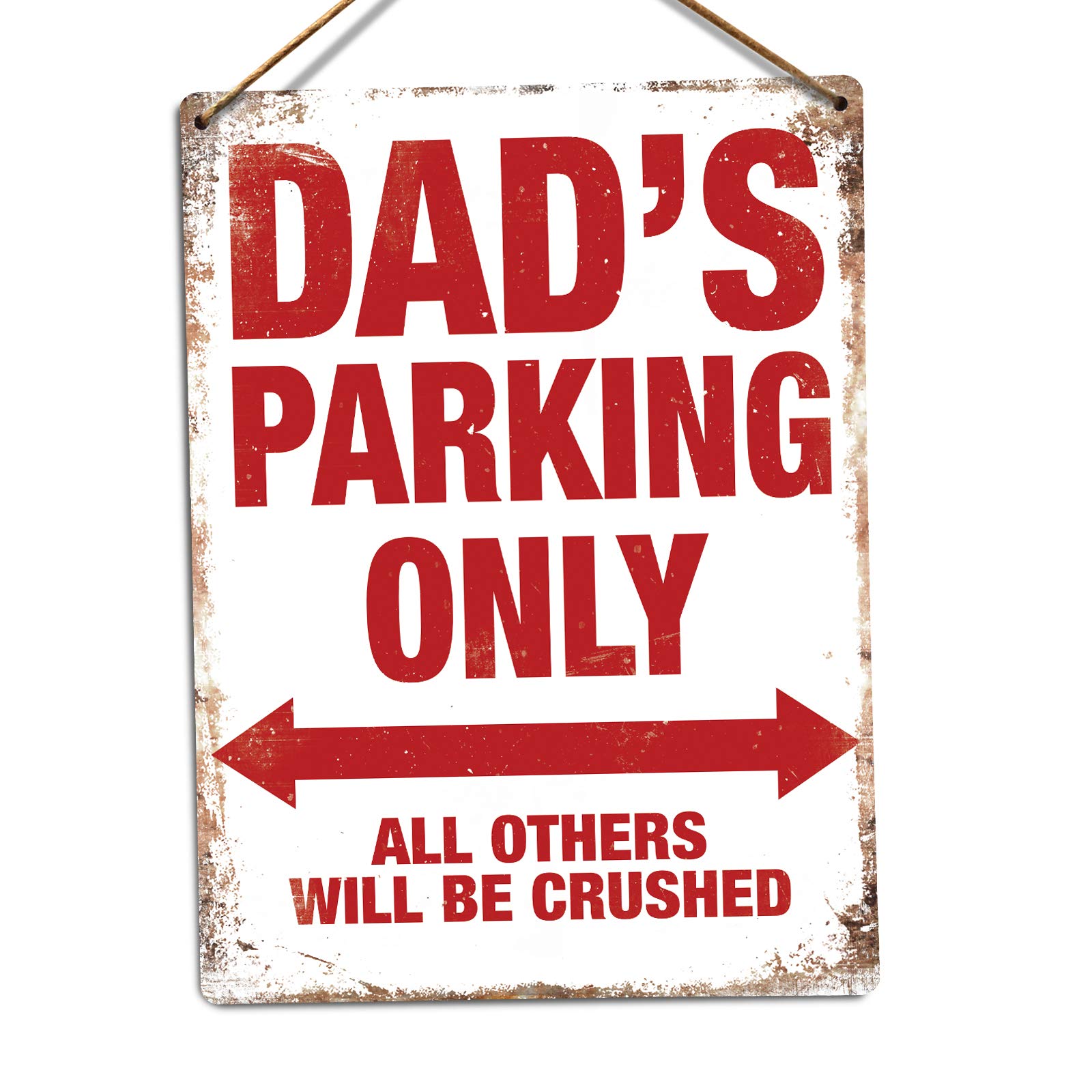 Toasted Merch Dads Dad's Parking Only – Small Twine | Printed Metal Wall Sign Plaque