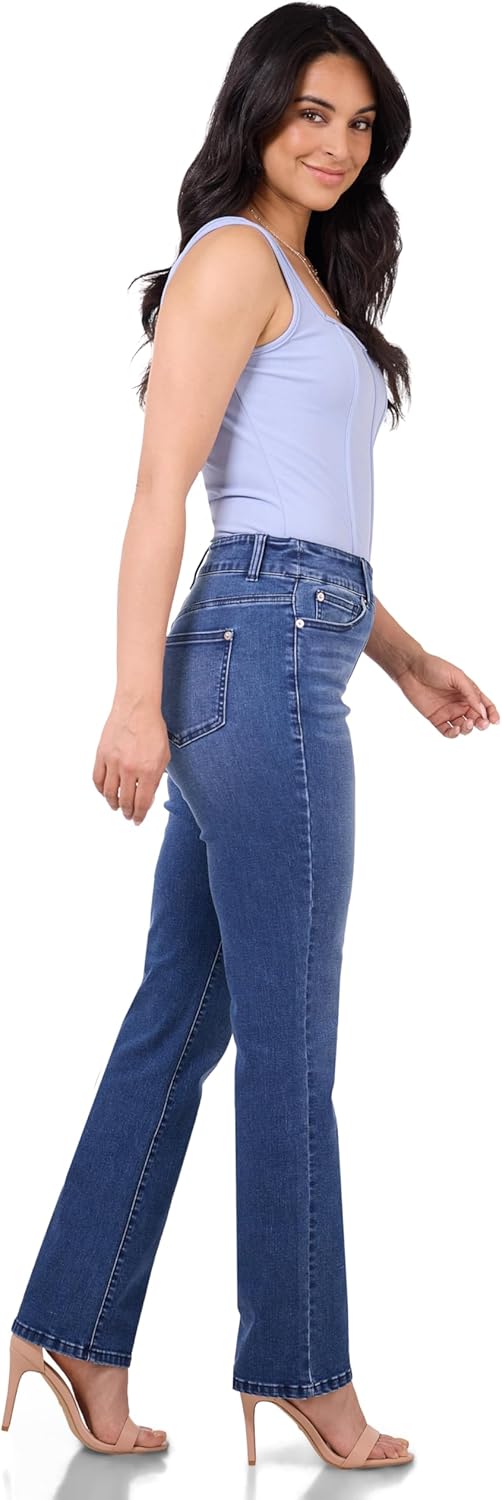 Rekucci Women's Secret Figure Premium Lux Denim Straight Leg Pull-On Jean - Image 3