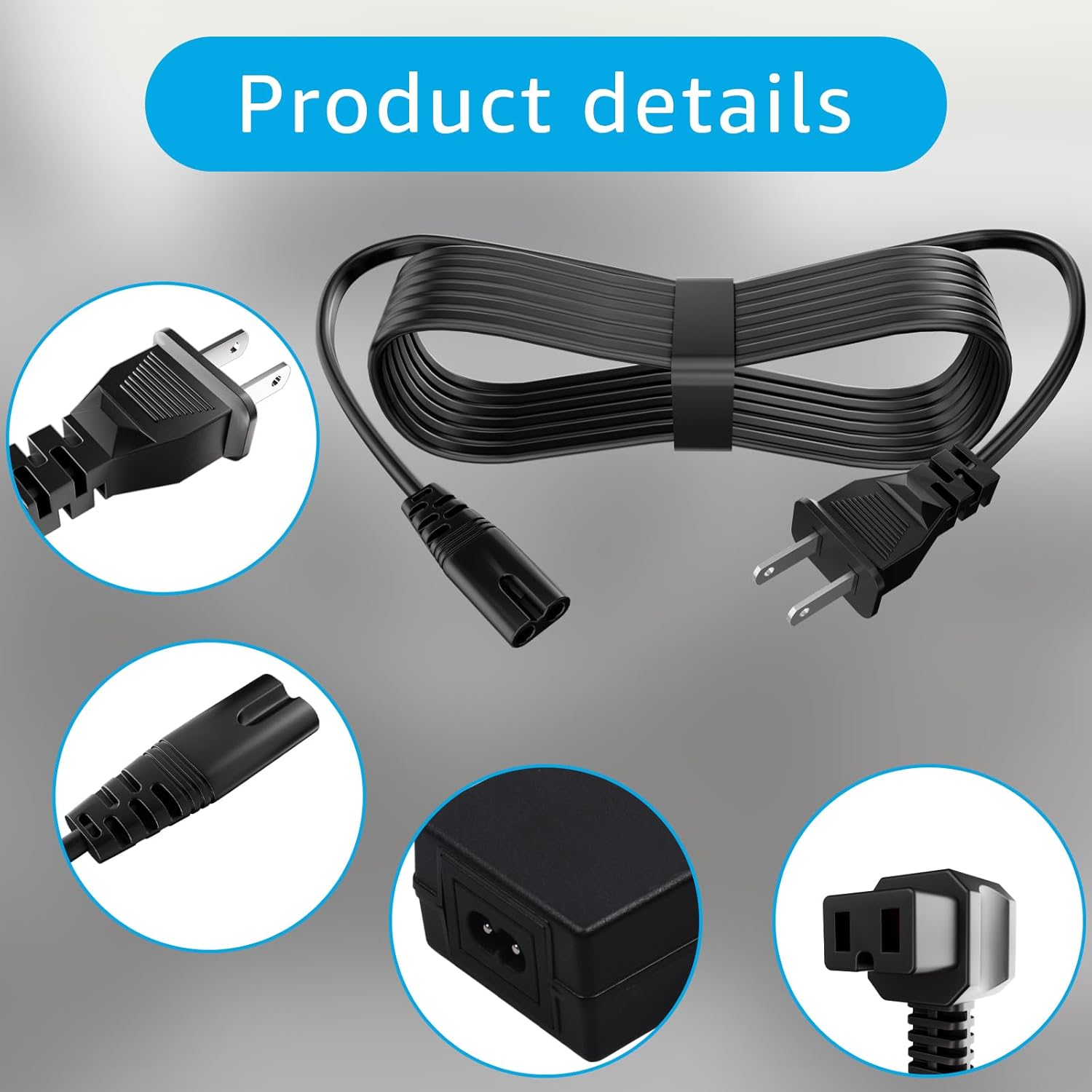 Car Refrigerator Power Adapter.AC/DC AC Power Cord Suitable for 12V Car Refrigerators, 12V Refrigerators, and Portable Car Refrigerators.