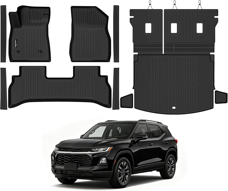 Kit de Tapetes Automotivos em TPE para Chevrolet Trailblazer FWD 2021–2026 com Tapete de Porta-Malas, Encosto e Protetores de Soleira