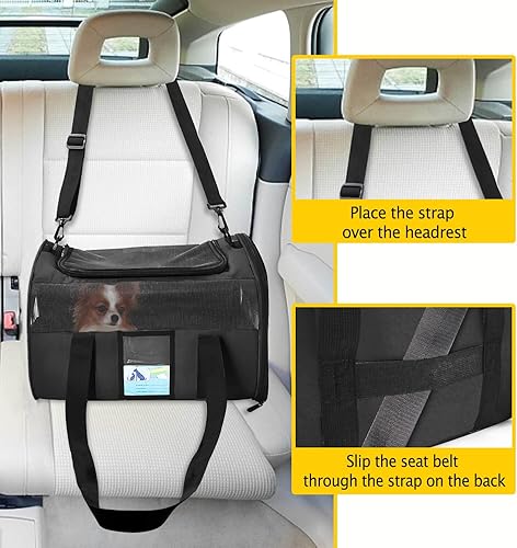 Miniatura 6 de Transportador Refrze para mascotas aprobado por aerolíneas, transportadores para gatos para gatos medianos y gatos pequeños, transportadores suaves