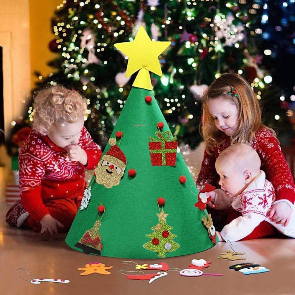 MSCFTFB 28 Pieces Christmas Felt Applique Kits Santa Christmas Bells Deer Tree Gift Boxes Non Woven Fabric Patches Stickers Badge for Hair Accessories Scrapbook Xmas Decorations