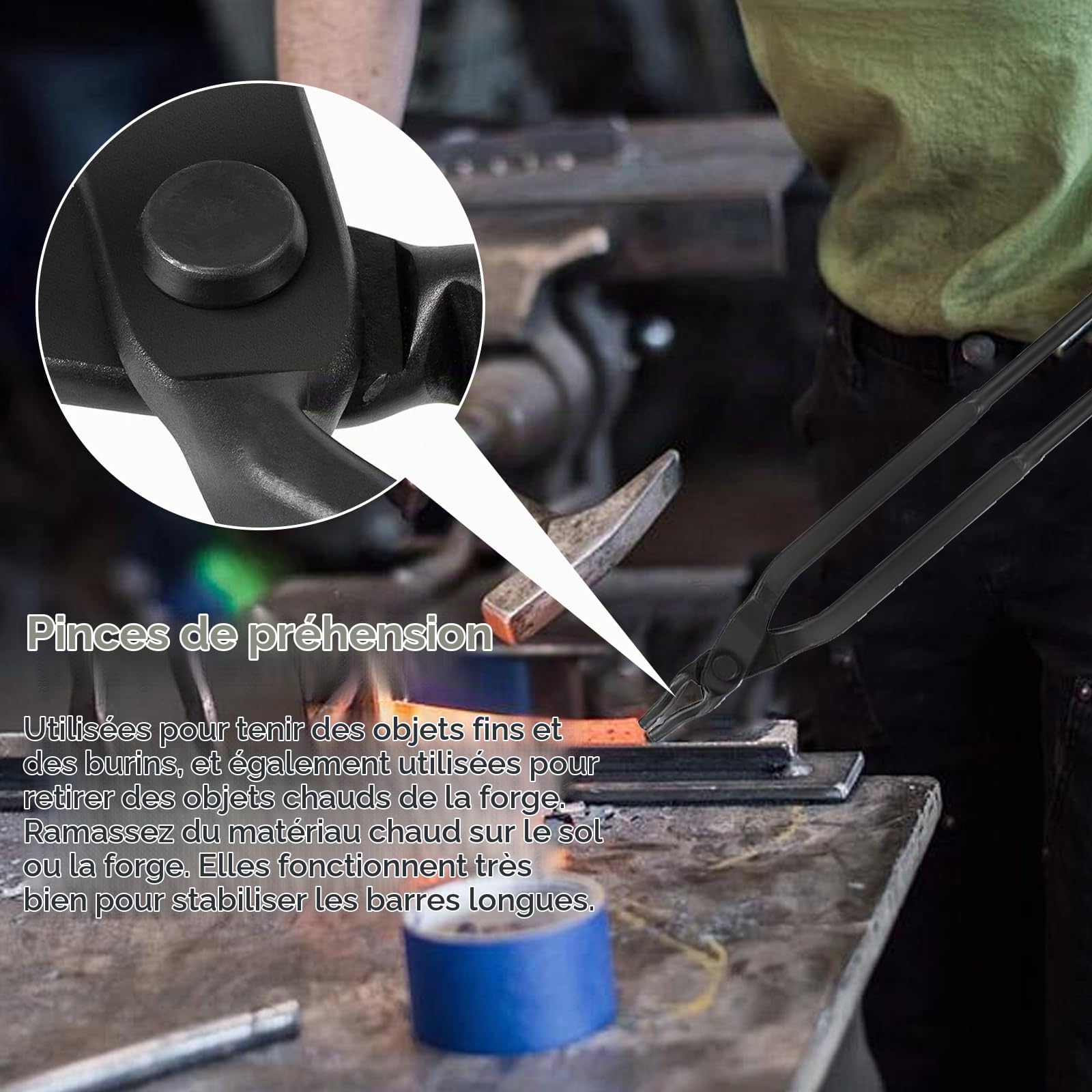 Pince de Forge, Lot de 8 Pinces Rapides à Faire Soi-Même - Ensemble de Types Variés Avec Tenailles de Forge en V en Gueule de Loup et en ZV etc.