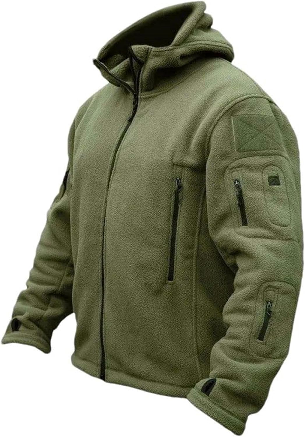 Men's outdoor warm, cold and windproof hooded solid color hooded jacket