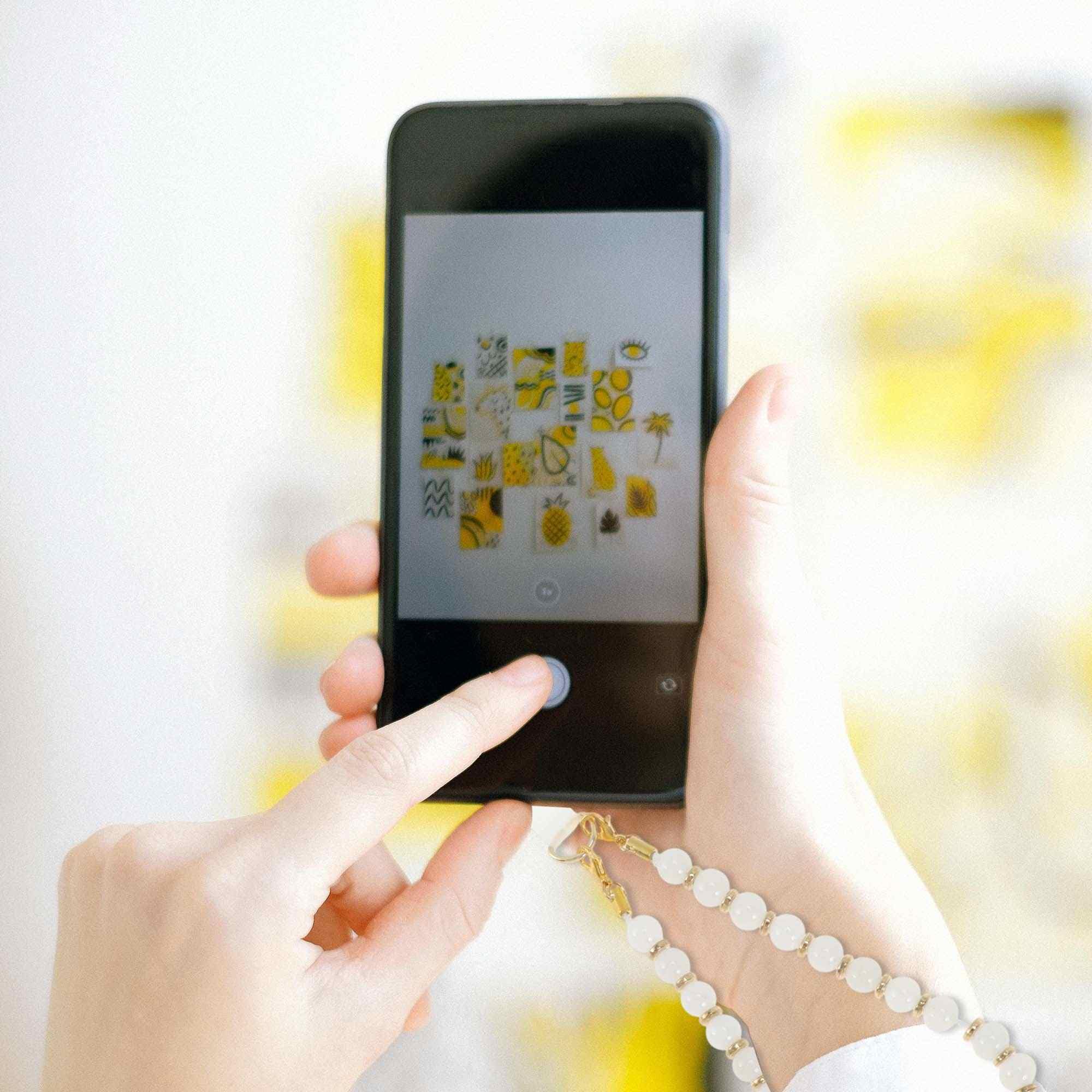 Łańcuszek na telefon komórkowy, zawieszka do telefonu komórkowego, uniwersalna bransoletka na telefon komórkowy, sztuczne perły, różowa, brązowa, biała