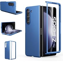 Foluu Slim Fit Case for Samsung Galaxy Z Fold 5 Case, with Front Built-in Screen Protector, Ultra Thin Matte PC Protective Cover for Samsung Galaxy Z Fold5 5G 2023 Blue
