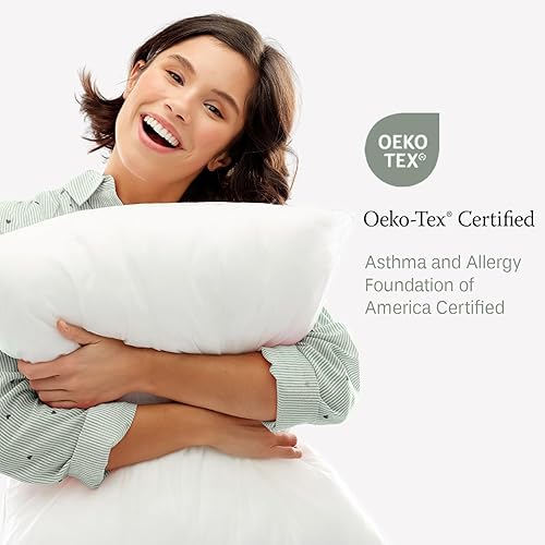 Miniatura 5 de DOWNLITE EnviroLoft - Almohada de hotel de tamaño estándar de 20 x 26 pulgadas, almohada firme alternativa de plumón para personas que duermen de