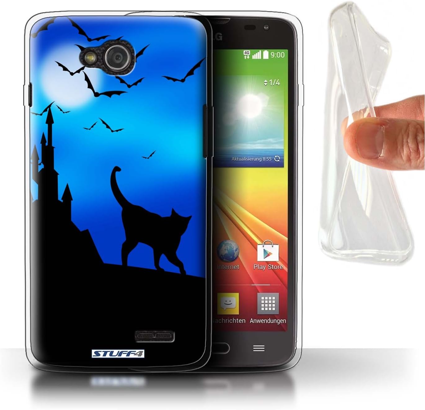 Stuff4 Gel TPU Phone Case/Cover for LG L90/D405 / Creepy Castle Design/Halloween Scene Collection