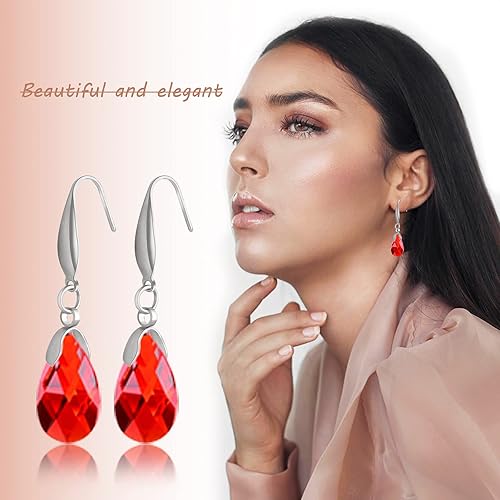 Miniatura 6 de Ganchos para aretes de acero inoxidable, 30 ganchos hipoalergénicos para aretes con hebilla de alambre para mujer, suministros de fabricación de