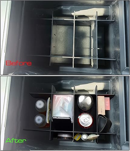 Miniatura 13 de Bandeja organizadora de consola central para Ford F150 2021 2022 2022 2023 2024 Accesorios Interior Almacenamiento secundario Reposabrazos Caja