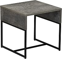 Vista 10 de Household Essentials Mesa de centro rectangular envolvente madera de fresno de grano rústico y metal negro