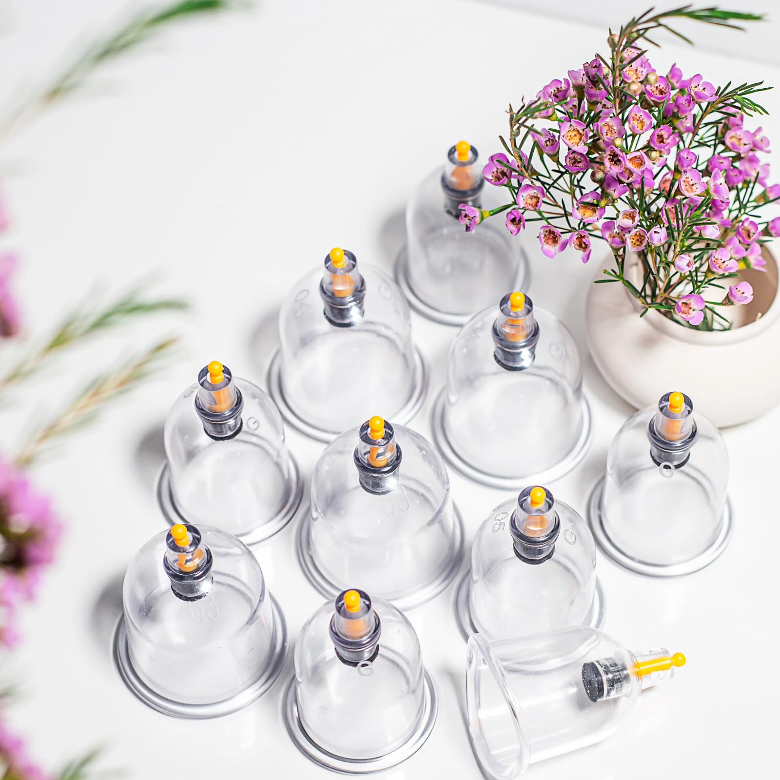 prado Tokyo - Set di 100 coppette in plastica, Tokio Hijama, massaggio sottovuoto, campane sottovuoto, set di coppette Hacamat Kupası (B06-3,0 cm)