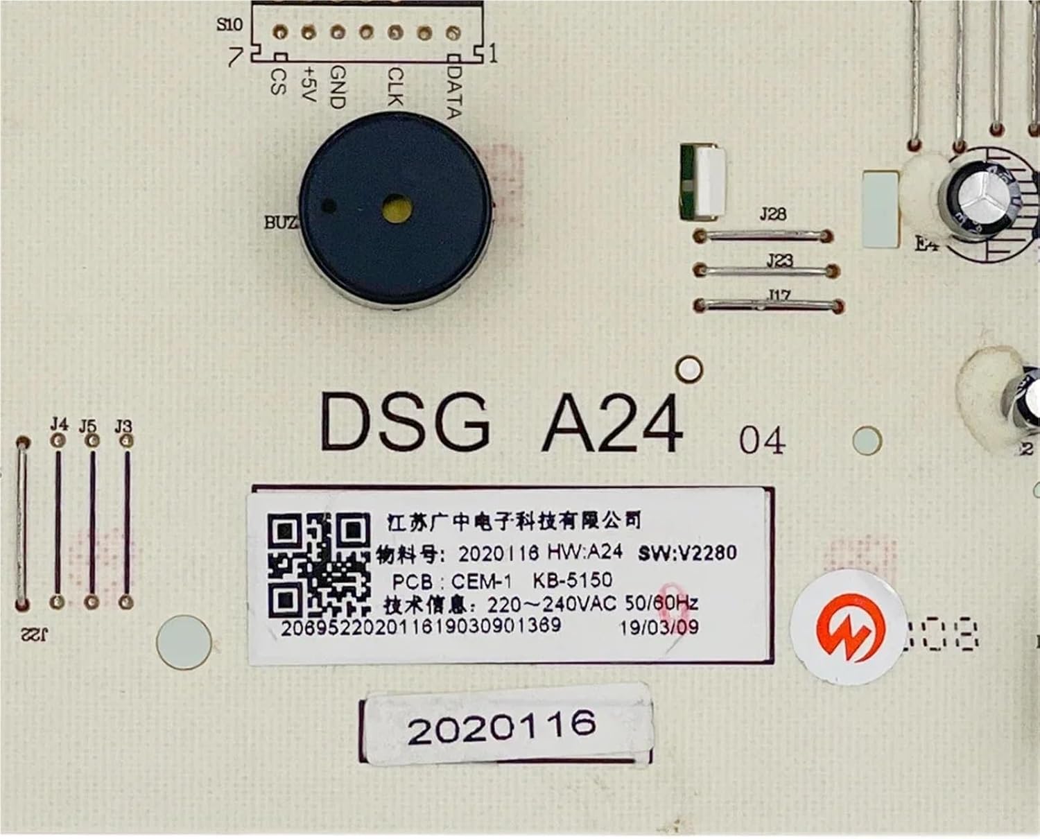 2020116 Display PCB WFHV7014 Control Board for Washing Machine Washer Parts