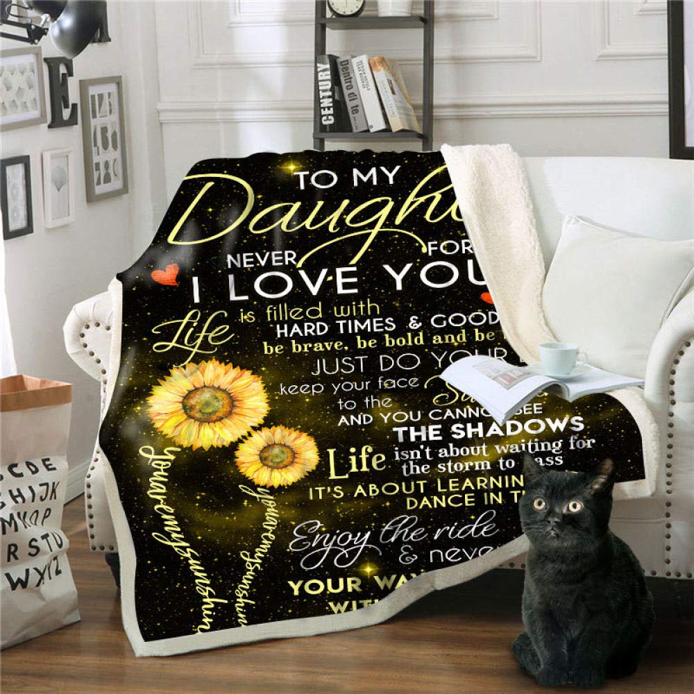 Couverture Sherpa cadeau idéal pour adultes et enfants motif amour tournesol