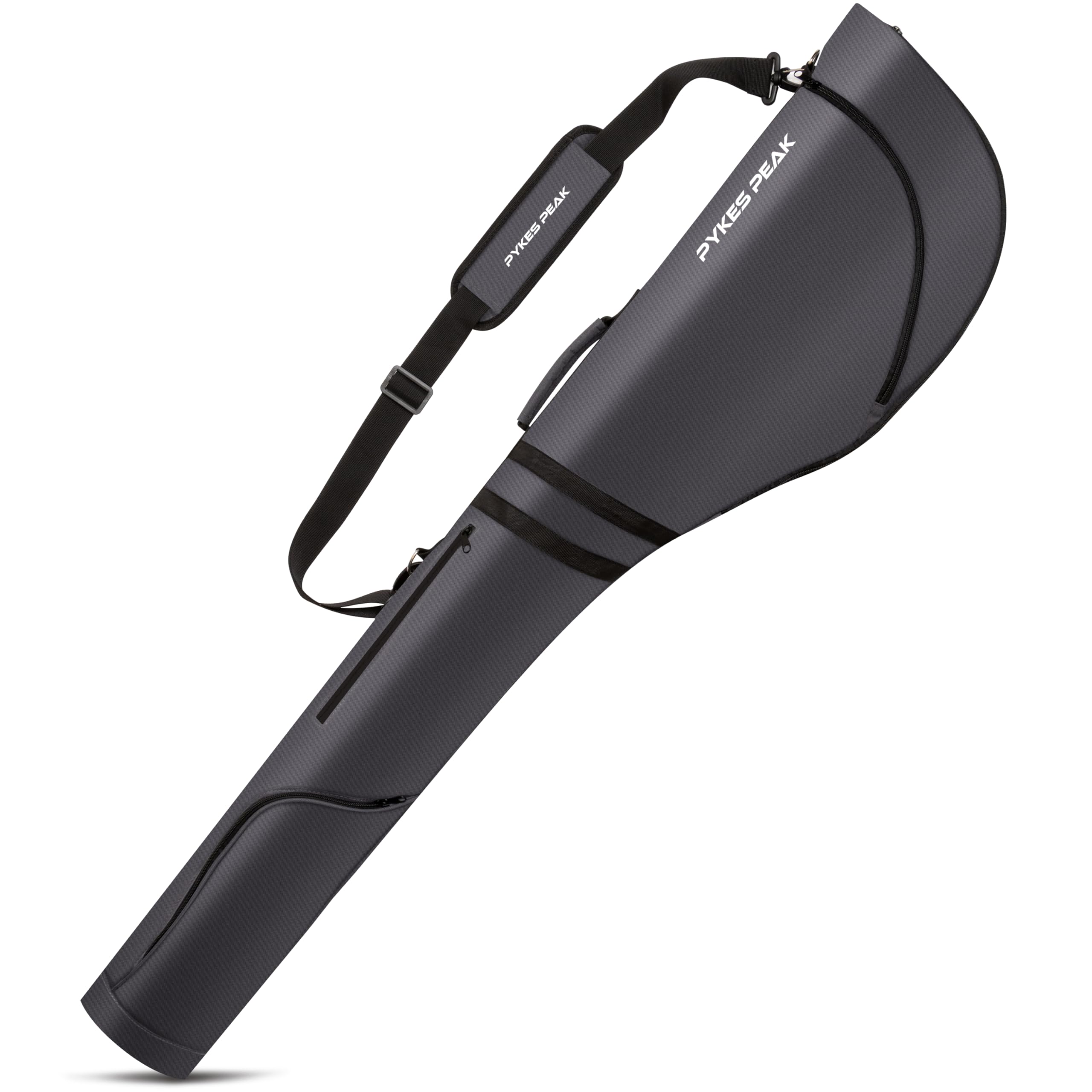 PYKES PEAK Golf Club Case | Foldable Design for 47” Clubs | Fits 10 Clubs | Waterproof Pocket | Ideal for Driving Range & Practice | Grey | Designed in Japan