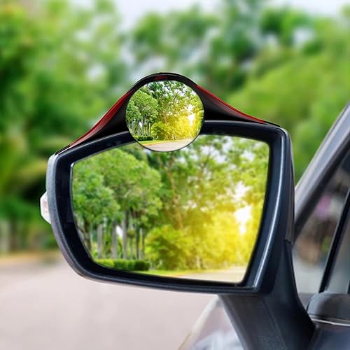 Miniatura 6 de Espejo de punto ciego para automóvil con cejas laterales de lluvia, espejo retrovisor convexo HD gran angular 2 en 1 con protectores de lluvia,