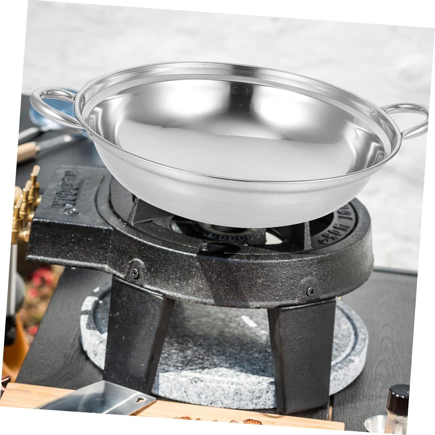 2Pcs Stainless Steel Anti Spill Cooking Pot with Handle for Home