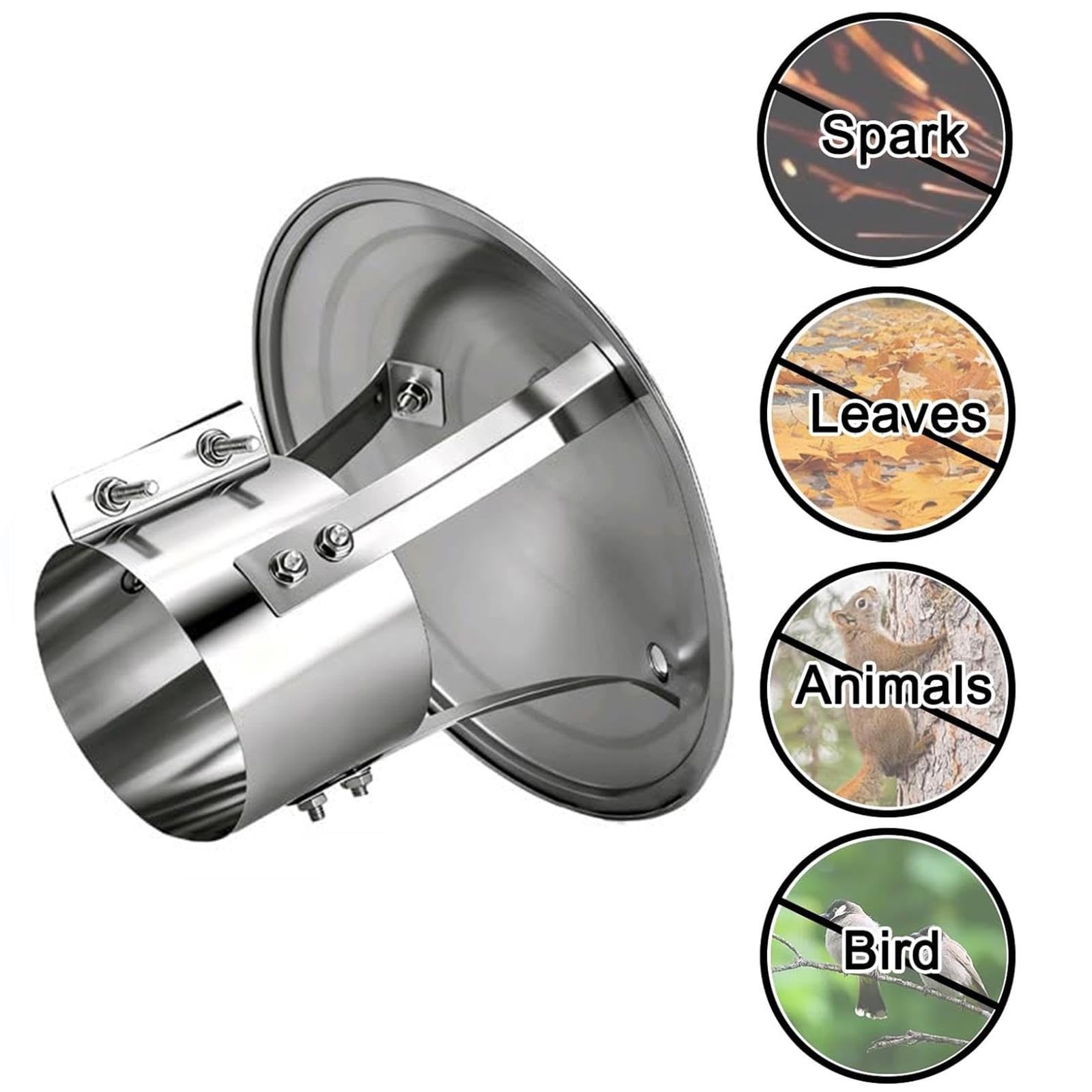 Copertura per Camino in Acciaio Inox 75-315mm Terminale Canna Fumaria