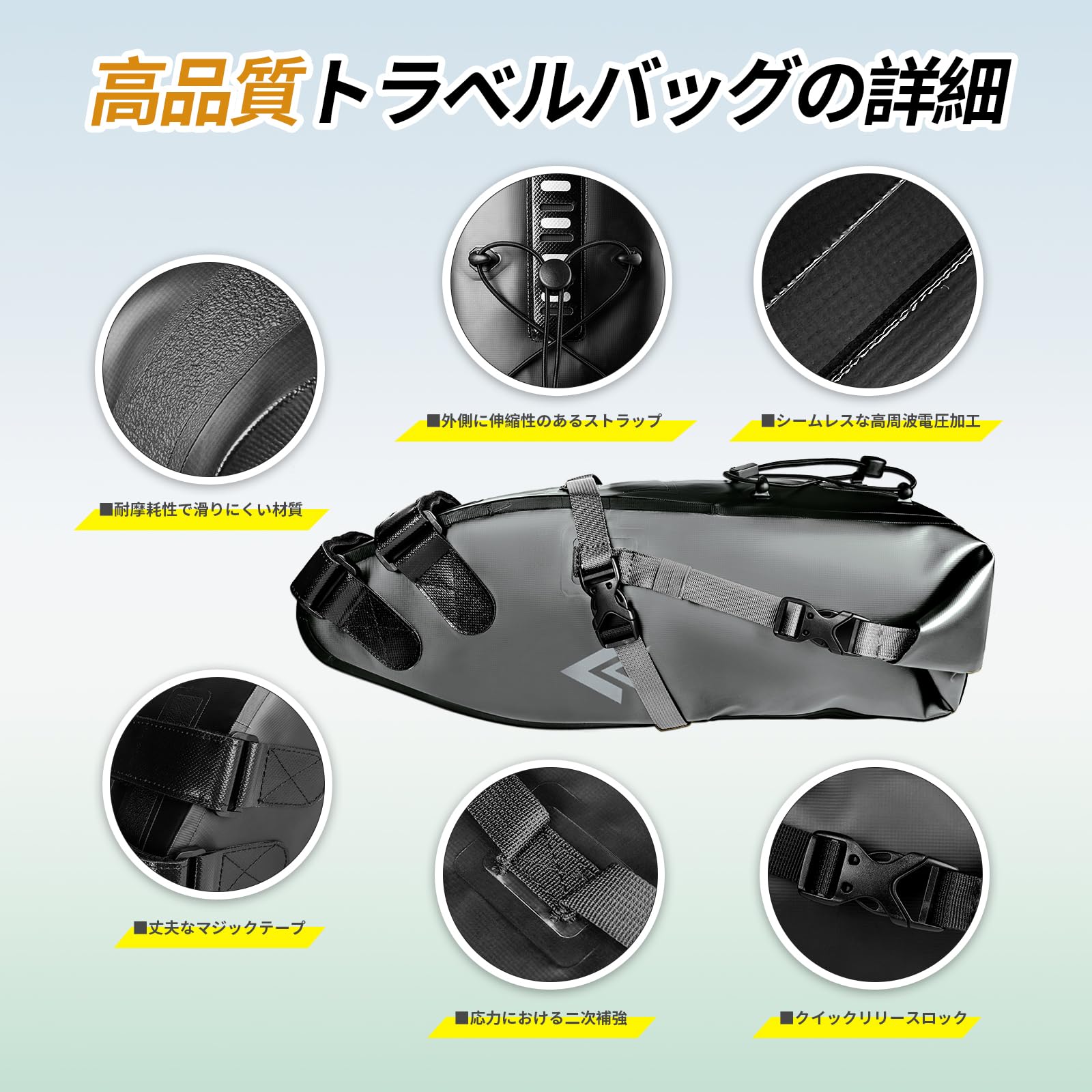 Amazon.co.jp: AFISHTOUR 自転車サドルバッグ 13L 防水 サイクリング