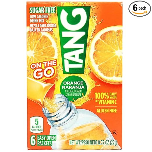 On The Go Orange Sugar Free Drink Mix 6 Individual Sachet Box,(3.6g X 6) 22g