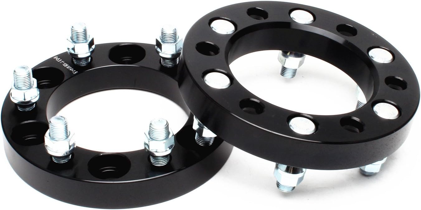 APL 4pcs 6x5.5/6x139.7 Wheel Spacers Adapters M14x1.5 Studs 108mm Hub Bore Black 1" Thickness 6 Lugs Studs for Chevy Suburban Silverado Tahoe GMC Yukon Sierra 1500 Cadillac Escalade