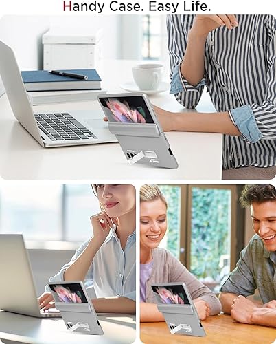 Miniatura 8 de Miimall Funda compatible con Samsung Galaxy Z Fold 3, Z Fold 3 con protección magnética de bisagra y soporte ultrafina Funda protectora de