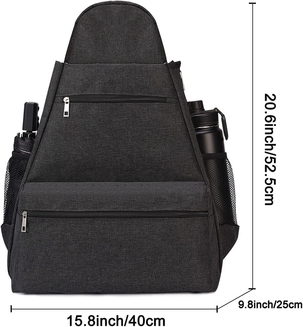 shiningwaner Tennis Bags Tennis Backpack with Shoe Compartment Shoe Bag for Men and Women, Holding Tennis/Badminton/Squash Racket, Pickleball Paddles and Other Accessories, Black : Sports & Outdoors