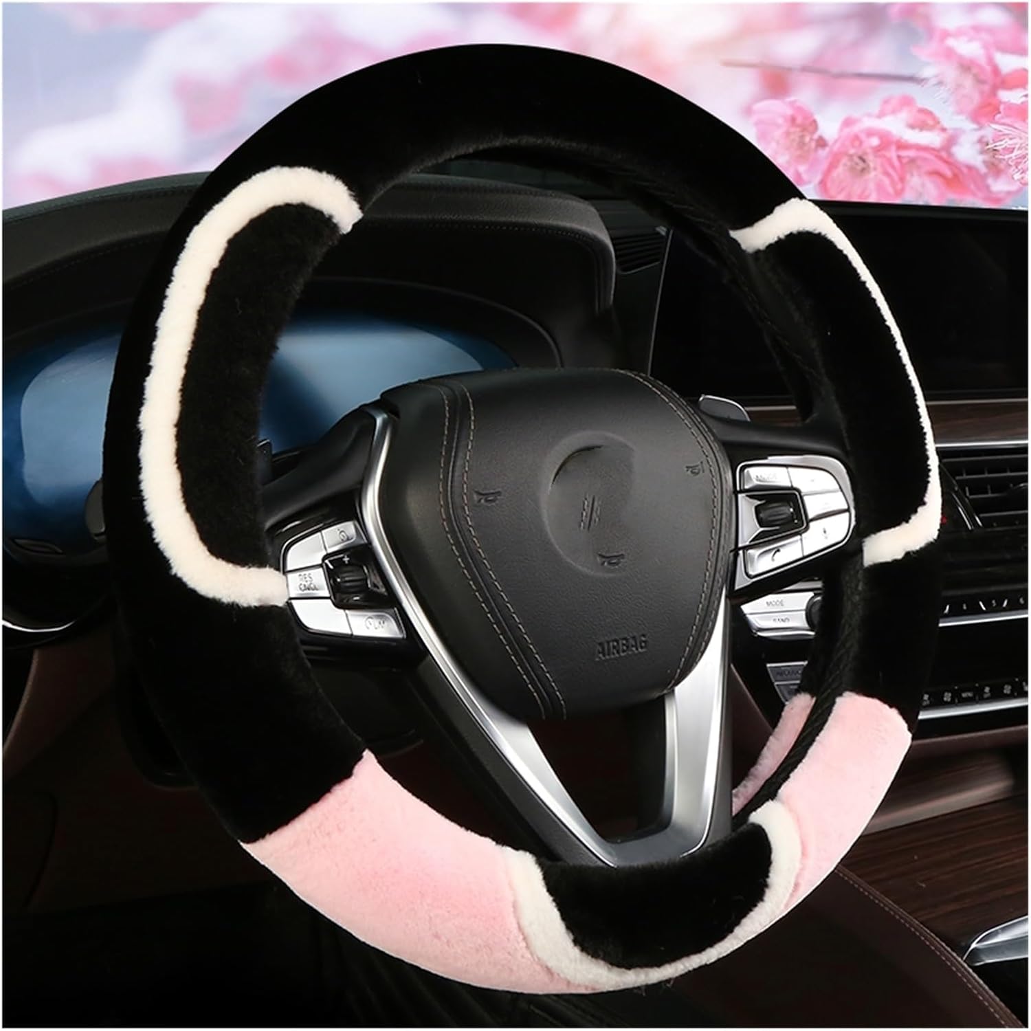 Car Steering Wheel Cover for Car Steering Wheel Cover Plush Car Decoration Soft & Comfortable for Men & Women (Color : 5#)