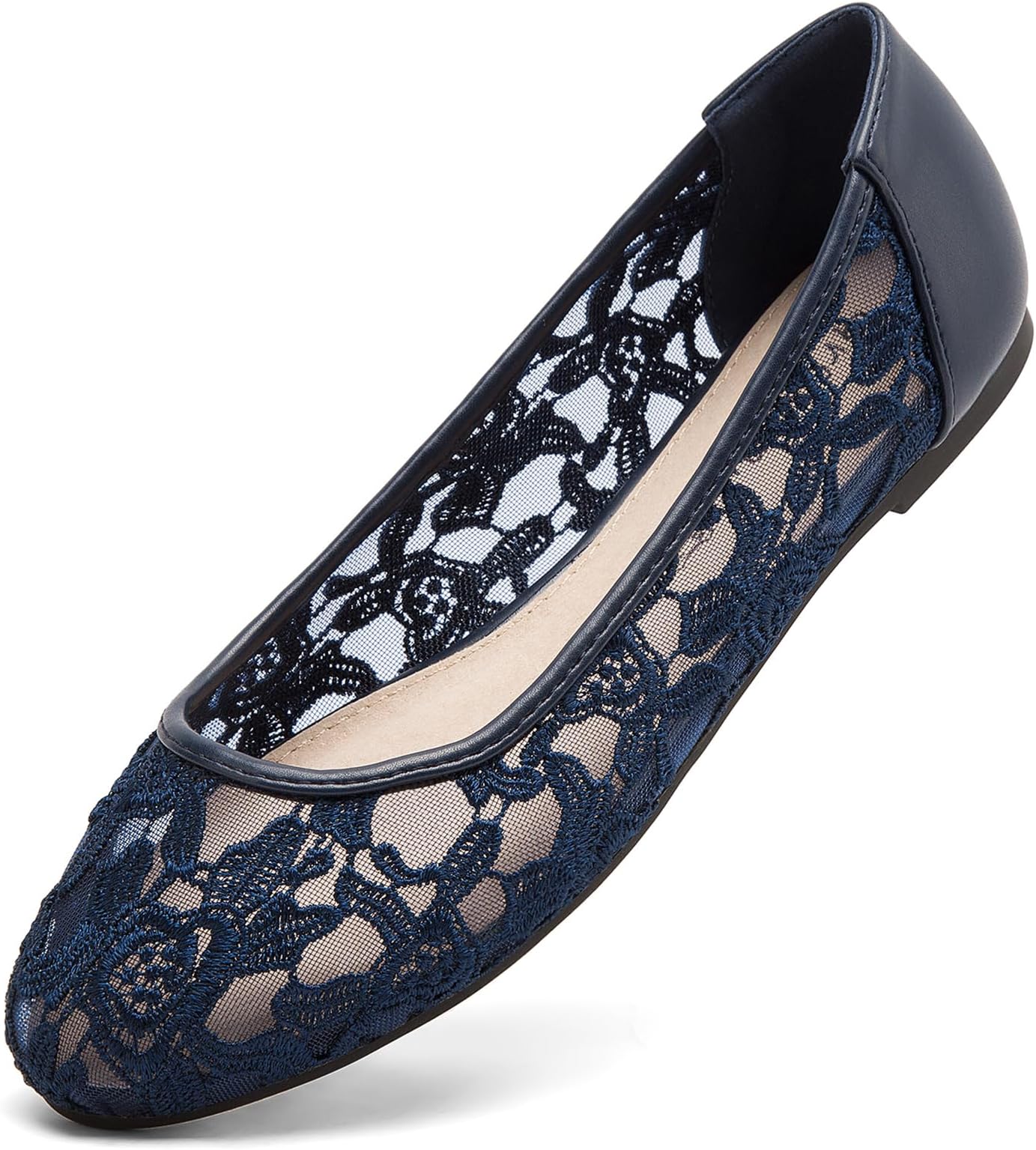 Women Shoes Cut Out Slip On Synthetic Lace Ballet Flats