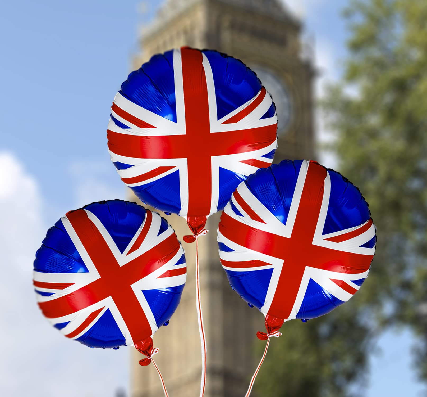 Union Jack Folienballon – 45,7 Cm Großer Partyballon Mit Britischer Flagge & Krone