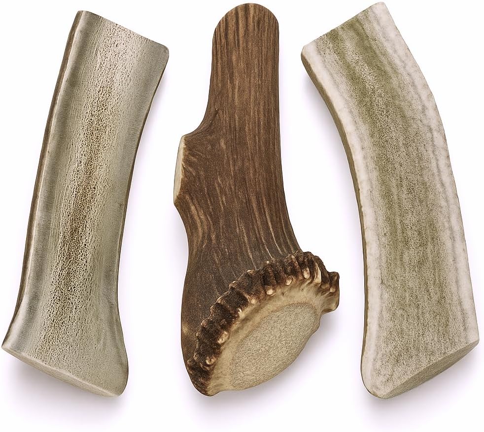 WhiteTail Naturals - Split Elk Antlers for Large Dogs - (3 Pack-Large) - Antler Dog Chews - Long Lasting Dog Chew Bone for Aggressive Chewers