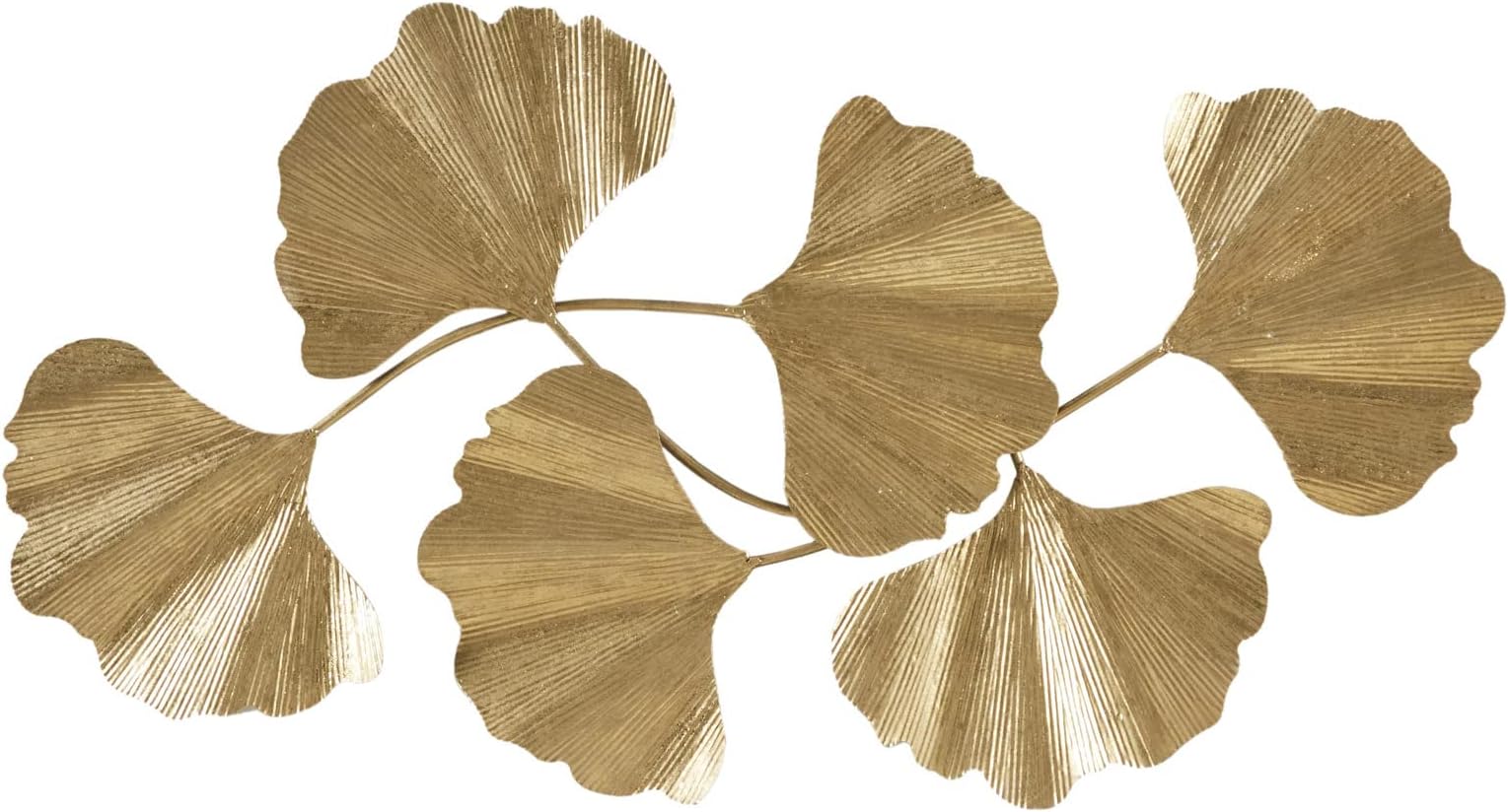 Madison Park Wall Art Living Room Décor Faye Metal Foil Ginkgo Leaf Large Home Accent Modern Inspired Dining, Bathroom Decoration Ready to Hang Ornament for Bedroom, 43"W x 23.5"H x 1.6"D, Gold