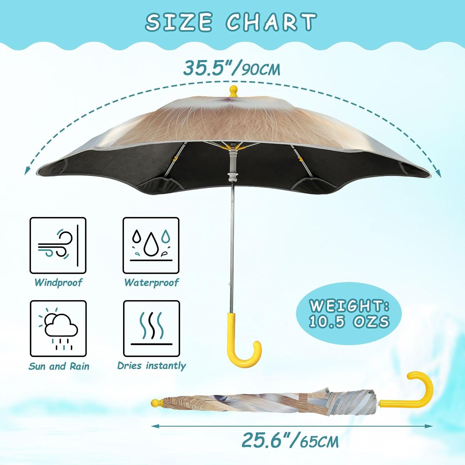 ALAZA Cute Bunny Rabbit Kids Umbrella for Girls Boys Toddler Children Rain & Sun Umbrella
