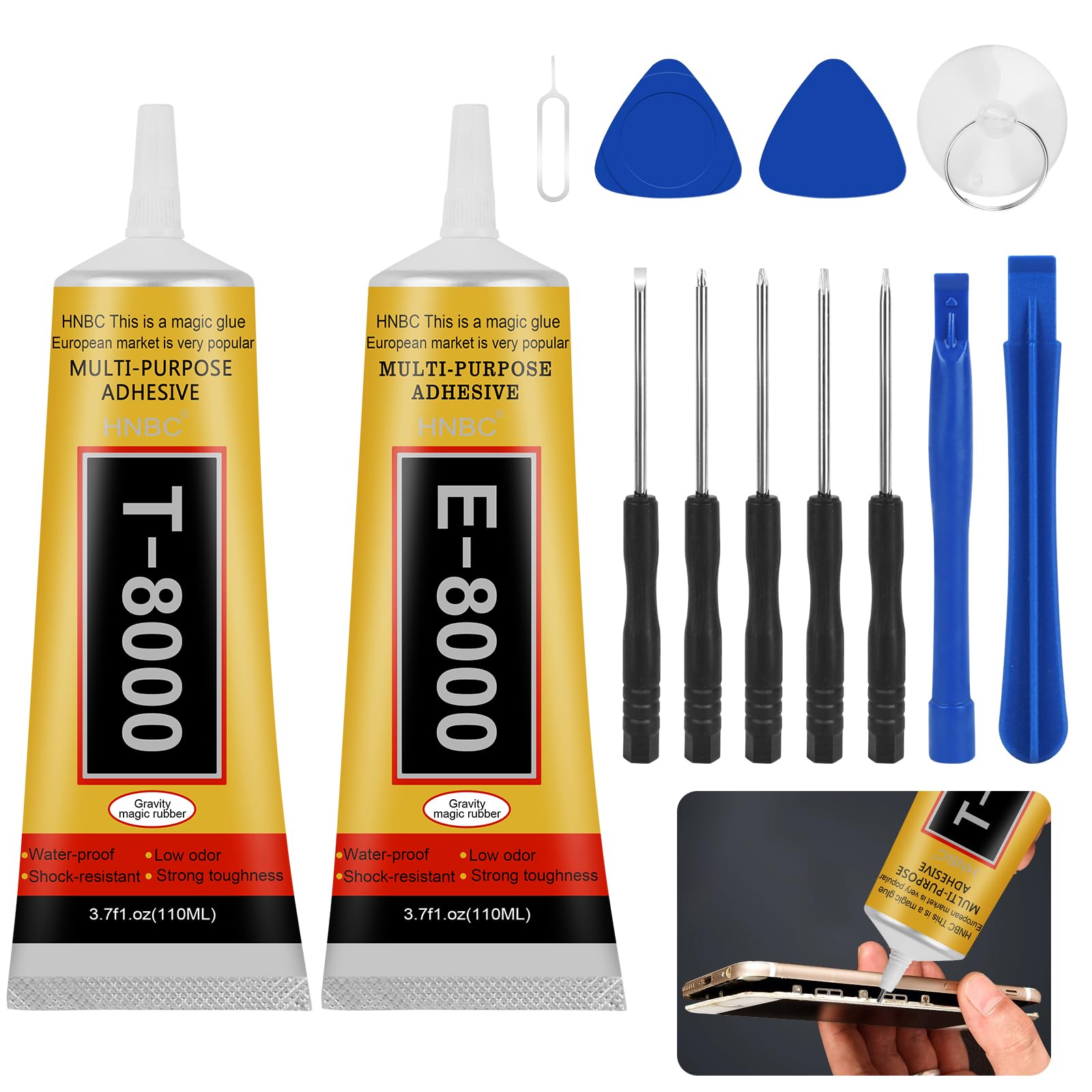 Phone Screen Glue, T8000 & E8000, 2 Sticks, 110ml