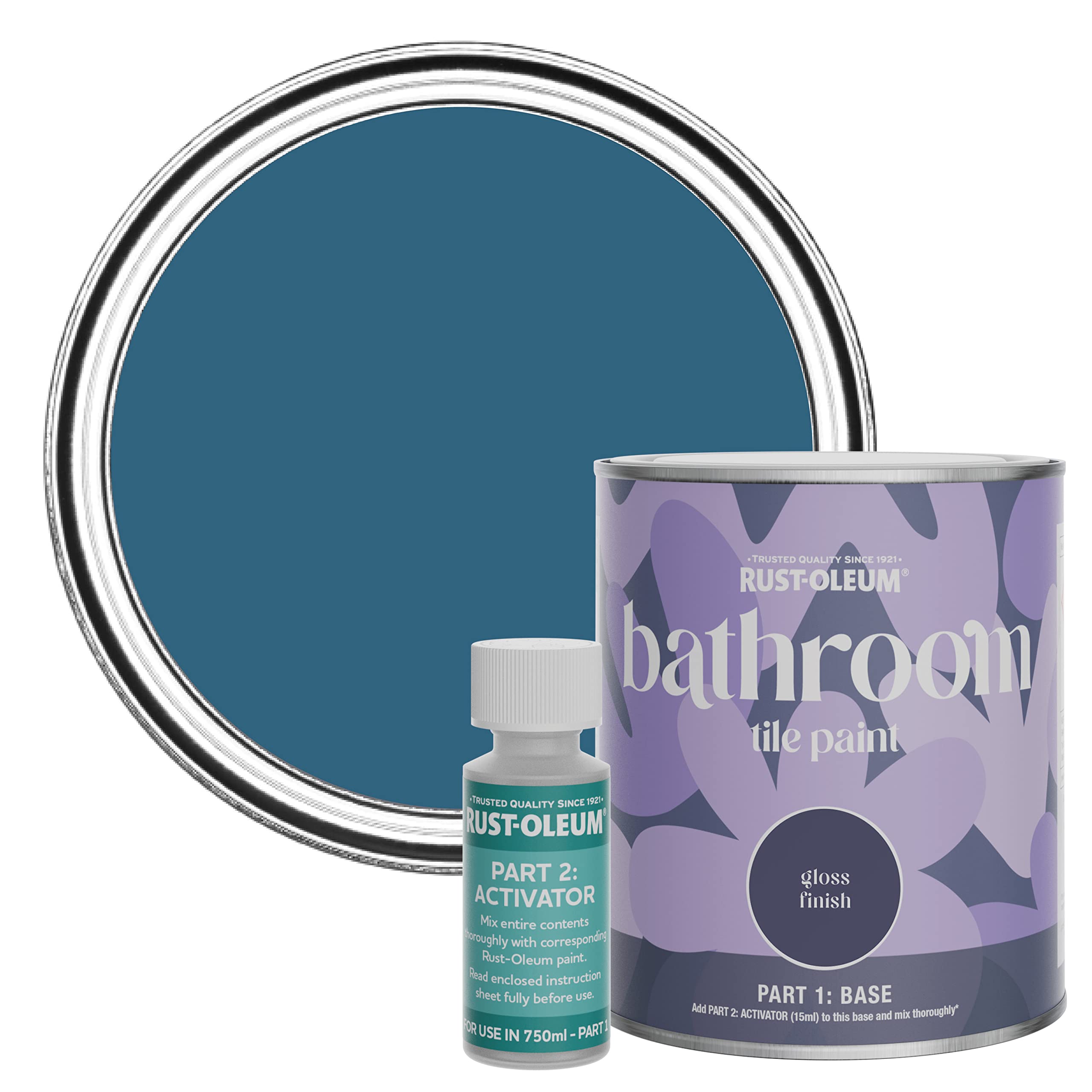 Rust-Oleum Blue Water-Resistant Bathroom Tile Paint in Gloss Finish - Cobalt 750ml