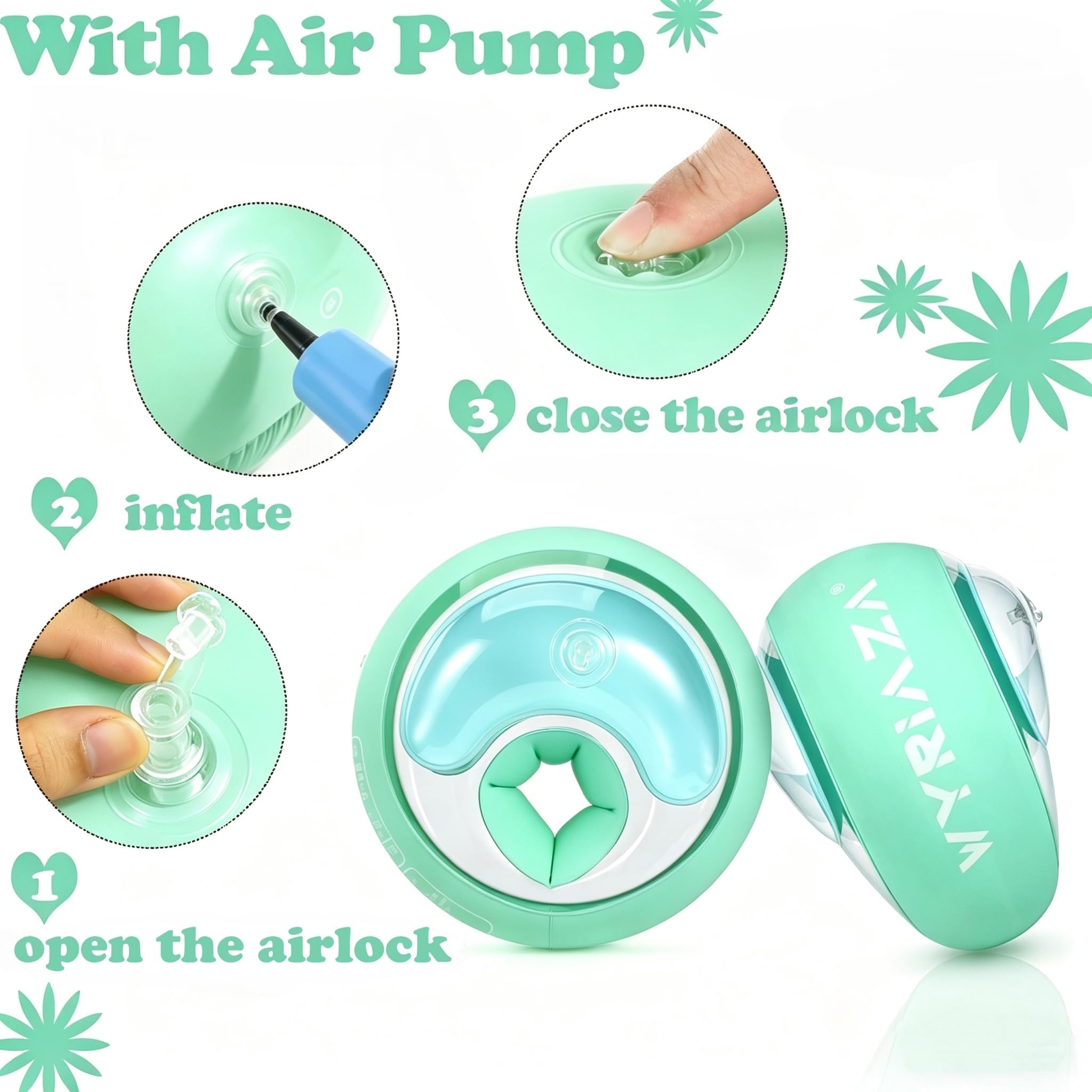 WYRIAZA Braccioli Bambini 1-6 anni Braccioli Bambini con 3 Airbag Indipendenti Rotondi Comodo Design Antiscivolo 5-20KGS Verde