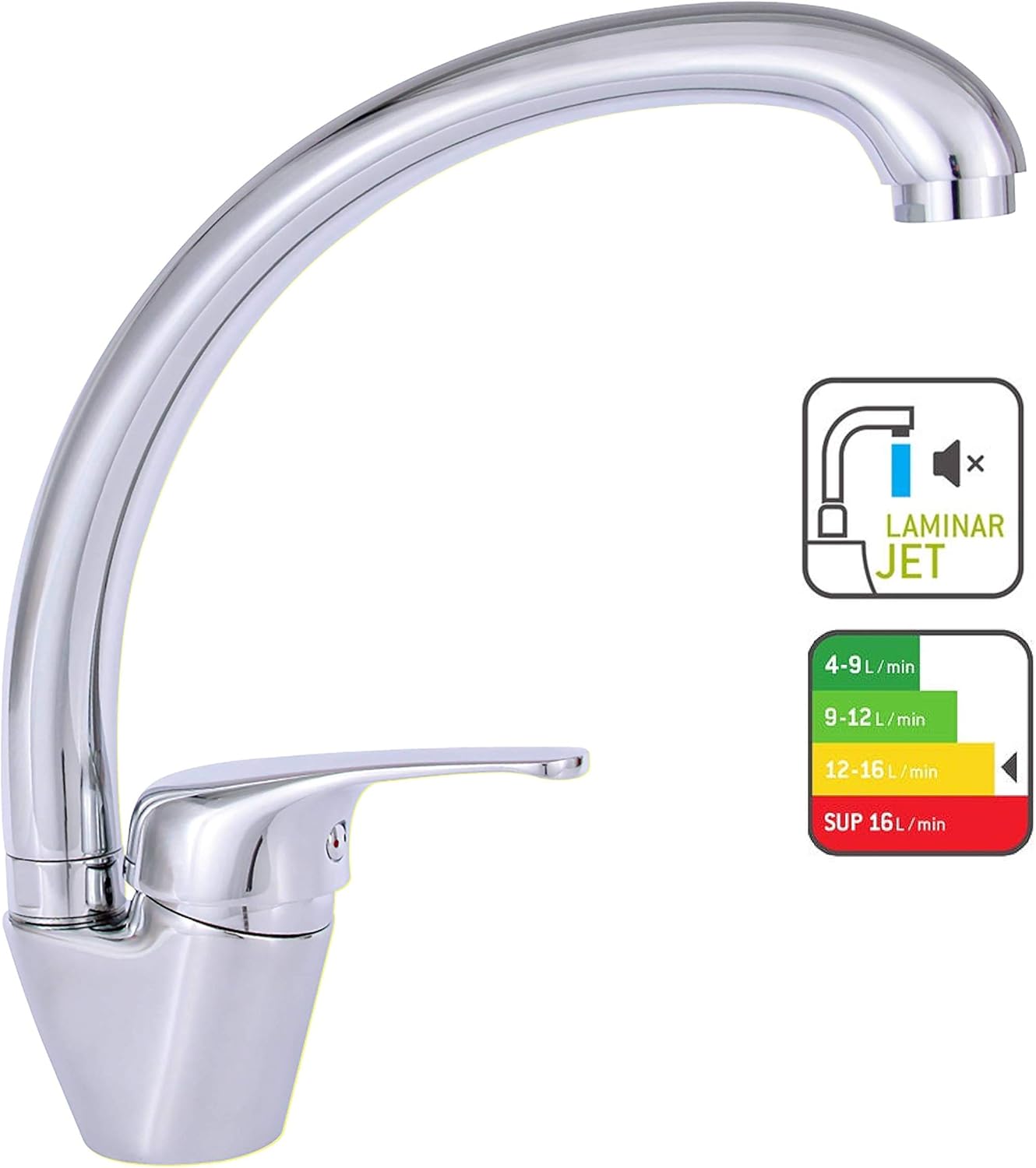 DELINIA LOLA Faucet with Laminar Jet and Flow Rate Indicators