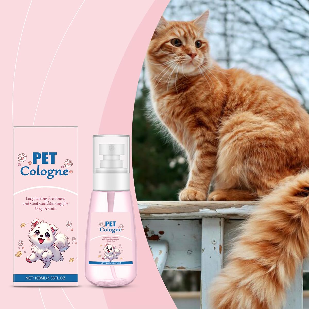 Comioke Hundeparfüm, Parfüm für Hunde & Katzen, Hundeparfüm Spray, Parfum für Hunde und Katzen, Langanhaltendes Deodorant - 100 ml