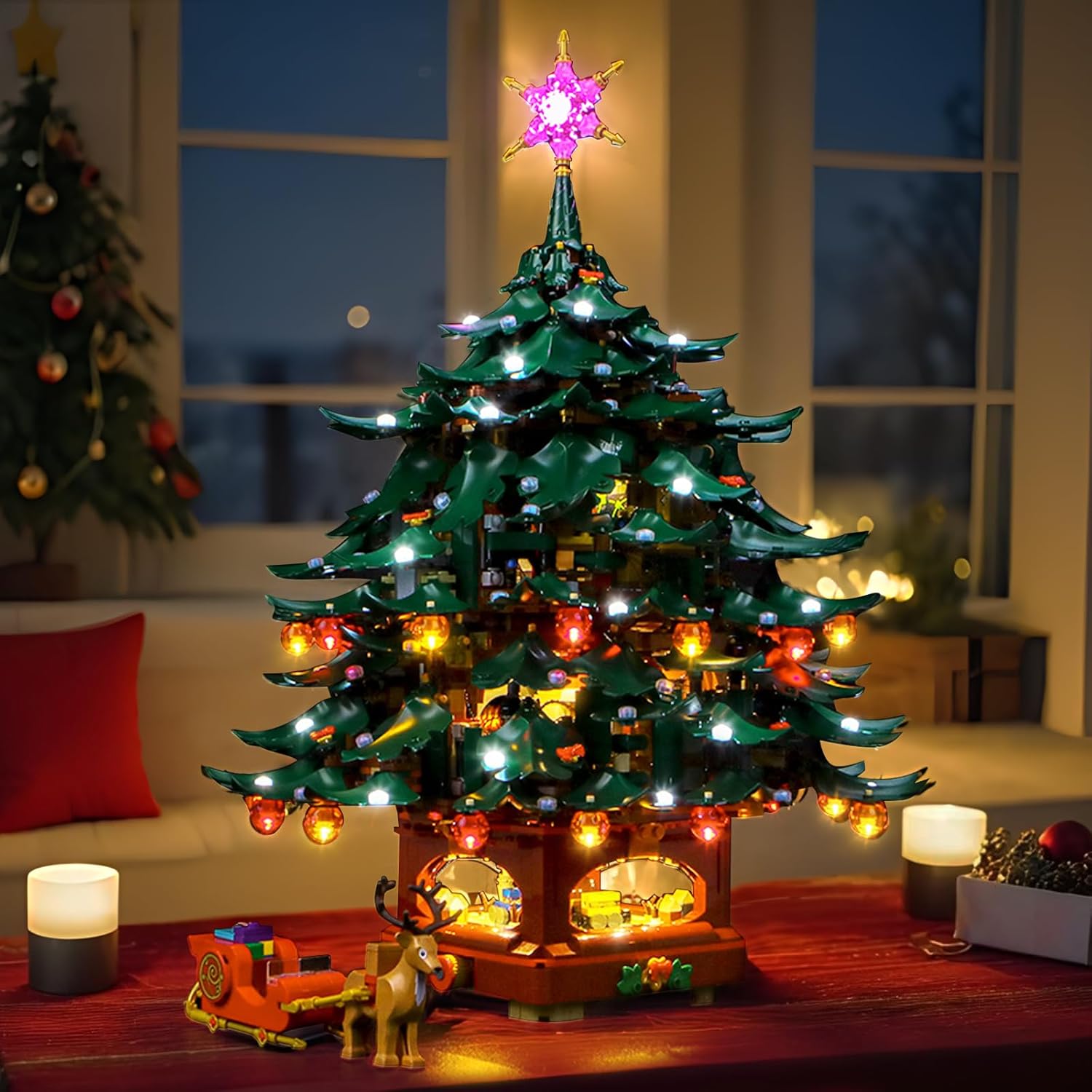 Light kit Compatible with Lego 41843 Family Christmas Tree Decoration - No Model Only Light, LED Lighting Accessories Compatible with Lego 41843 (Standard Version)