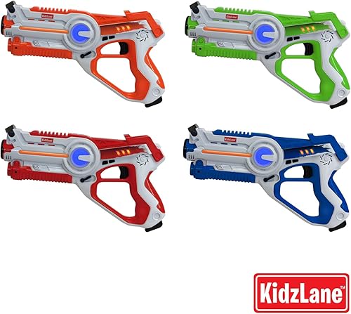 Miniatura 4 de Kidzlane Juego de 4 pistolas láser  Pistolas de etiqueta Lazer para niños con 4 jugadores de equipo juguete de juego de etiquetas láser para