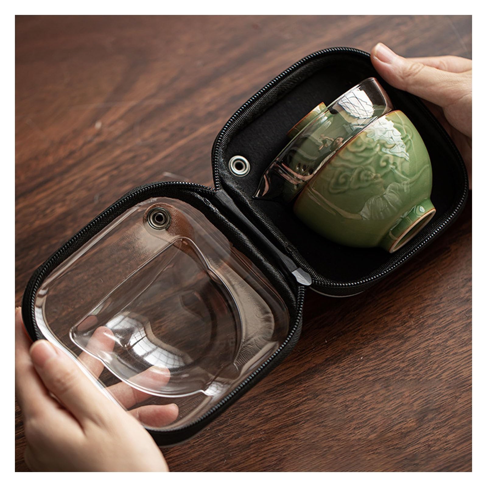 Reise-Tee-Set, Keramik-Gongfu-Teekanne-Set, tragbares Tee-Set, Schüssel | Outdoor Camping Teekanne Tasse Teegeschirr for Zuhause Picknick Reisen