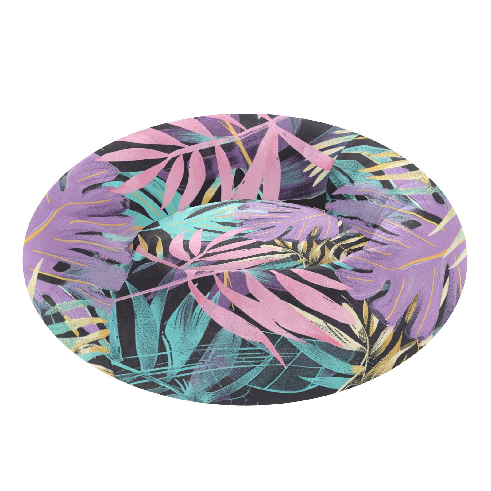 Lit pour chien anti stress feuilles tropicales pastel lit apaisant XS