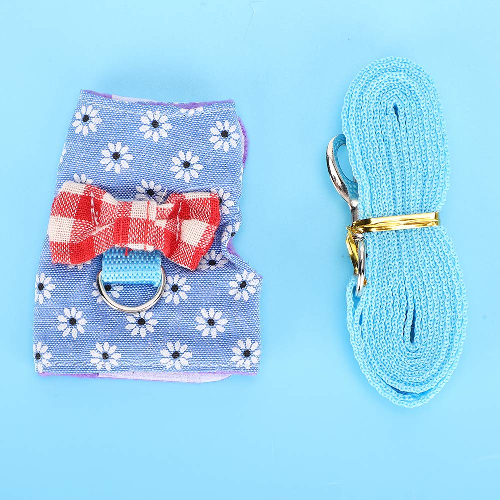 Animal Pet Le Harn Set Breathable Chest St Traction Rope for Bunny Hamster Guinea PigS Pet LeashPet Harness Walking LeadCat Che Hook Designed and o (S)